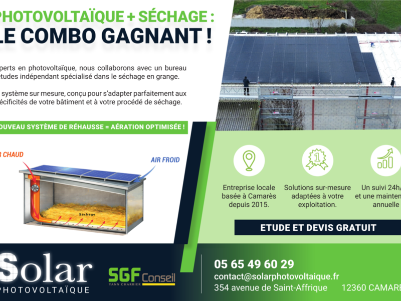 Photovoltaïque + séchage : le combo gagnant !
